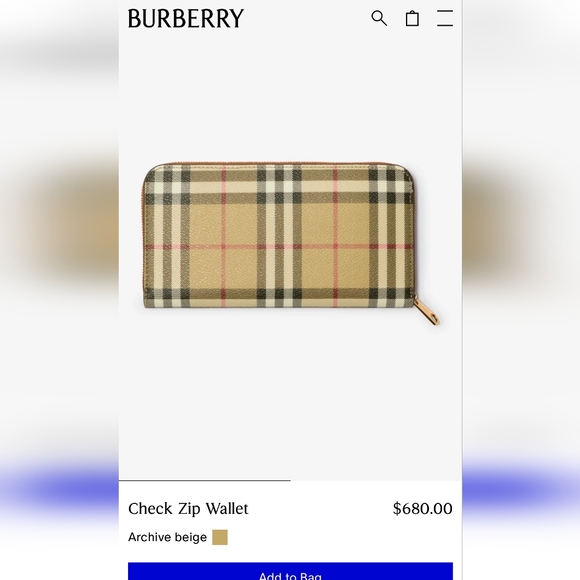Burberry check zip wallet - Picture 3 of 9